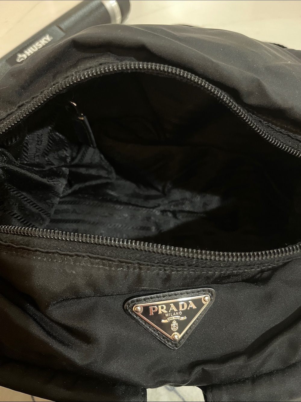Prada Black Nylon Bandoliera Vela Messenger Bag with Front Buckle Pockets - Picture 2 of 7